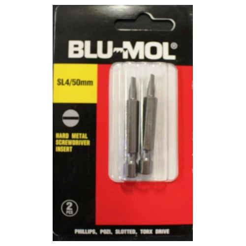 Blu-Mol S/Driver Bit S2 Sl4X50mm 2Pc