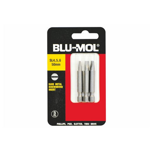 Blu-Mol S/Driver Bit S2 Sl4 5 6X50mm 3Pc