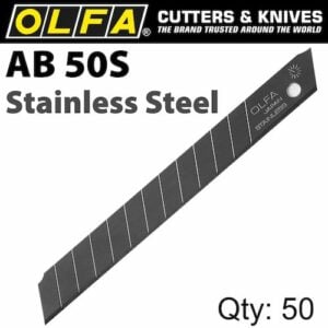 Olfa blades stainless steel 50/pack 9mm(BLA AB50S)