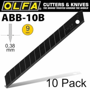 Olfa blades excel black 10/pk carded ultra sharp 9mm(BLA ABB10B)
