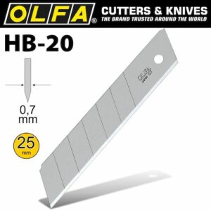 Blades for h1 and xh1 knife 20 per pack 25mm