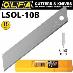 Olfa blades 18mm non segmented 18mm(BLA LB-SOL-10)