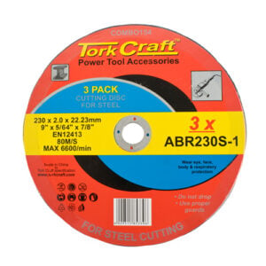 Cutting disc (3 pk) steel 230x2.0x22.23mm (abr230s-1)(COMBO 154)