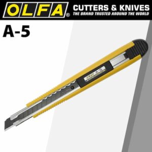 Olfa one way lock cutter with black blade snap off knife(CTR A5)