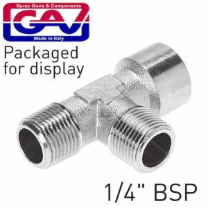 T connector 1/4'mmf  packaged(GAV1258-2P)