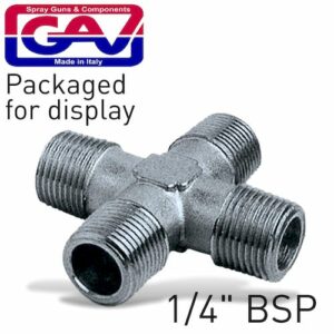 4-way connector 1/4' mmmm packaged(GAV1262-2P)