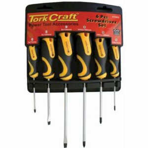 Screw driver set 6 pce with wall mountable rack ph sl(KT2552)