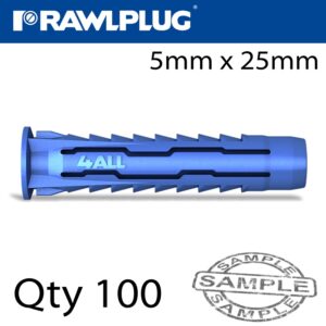 Universal nylon plug x5mmx25mm x100-box(RAW 4ALL-05)