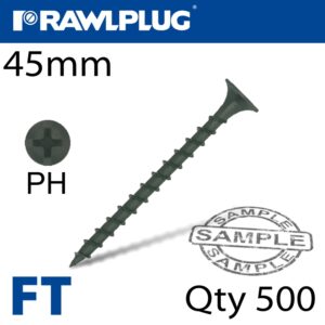 Drywall screw coarse thread 3.5mmx45mm x500-box(RAW R-FT-3545)