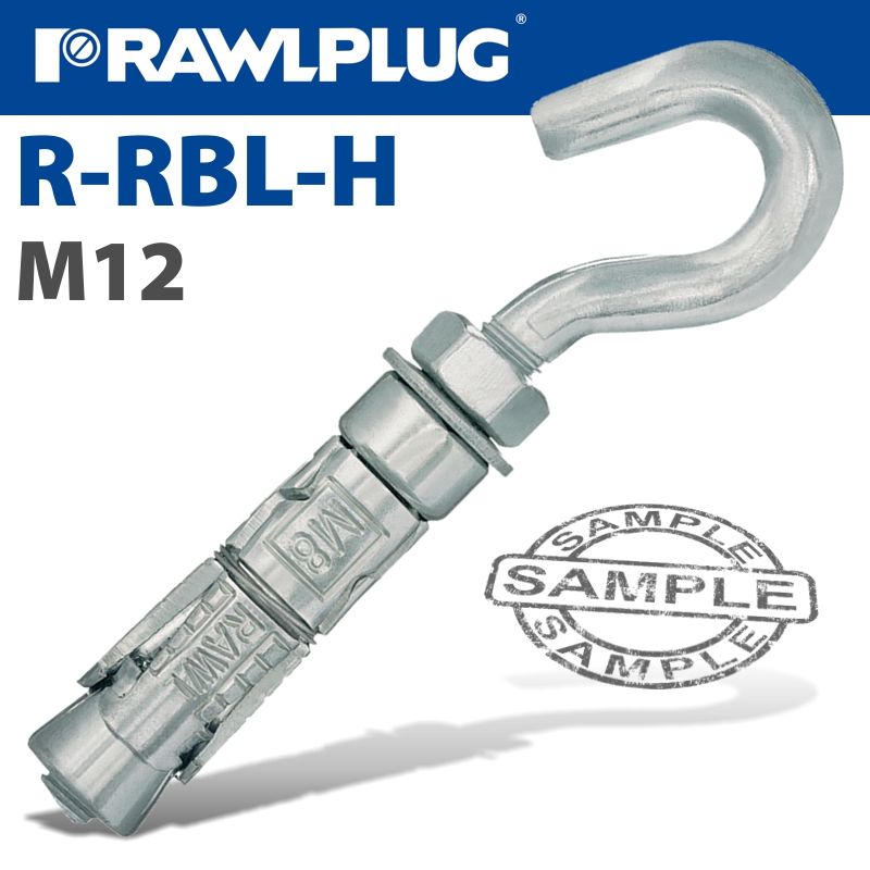 Hook bolt m12x145mm x25 -box(RAW R-RBL-12HW)