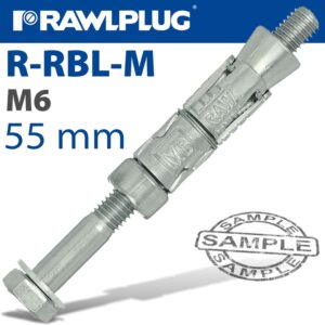 Shield anchor m6x55x10mm x50-box (12mm hole)(RAW R-RBL-M06-10W)