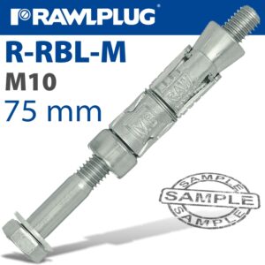 Shield anchor m10x75x10mm x50-box (16mm hole)(RAW R-RBL-M10-10W)