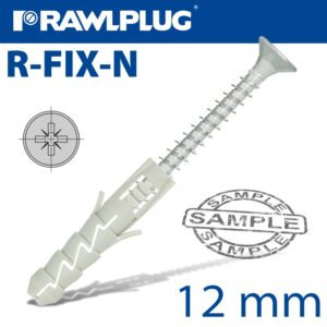 Nyl expansion plug+screw x12mm x60mm x6 -bag(RAW R-S1-FIX-N-1260-6)