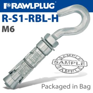 Shield anchor hookbolt m6x83mm x5 -bag(RAW R-S1-RBL-06H-2)
