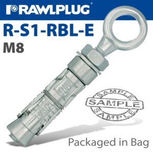 Shield anchor eyebolt m8x87mm x2 -bag(RAW R-S1-RBL-08E-2)