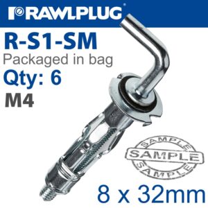 Interset cavity fixing m4x32mm x6-bag l-hook(RAW R-S1-SM04032K-6)