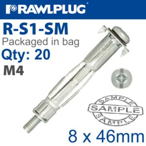 Interset cavity fixing m4x46mm x20-bag(RAW R-S1-SM04046-20)
