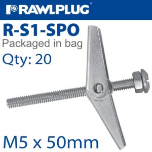 Spring toggle+screw m5x50mm x20-bag(RAW R-S1-SPO5050-20)