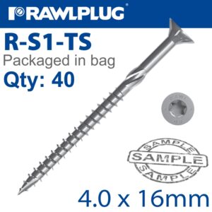 R-ts hardened screw 4.0x16mm x40 per bag(RAW R-S1-TS-4016)