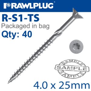 R-ts hardened screw 4.0x25mm x40 per bag(RAW R-S1-TS-4025)