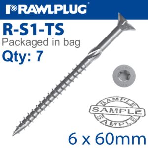 R-ts hardened screw 6.0x60mm x7 per bag(RAW R-S1-TS-6060)