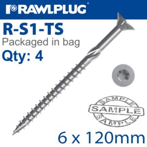 R-ts hardened screw 6.0x120mm x4 per bag(RAW R-S1-TS-6120)