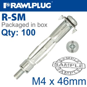 Interset fixing for drywall m4x38mm x100-box 8mm drill(RAW R-SM-04046)