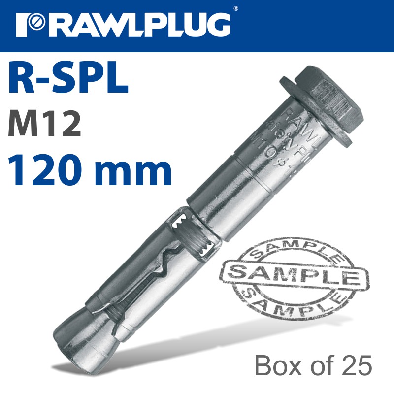 R-spl safety plus - loose bolt 12x120mm x25 per box(RAW R-SPL-12120-25)