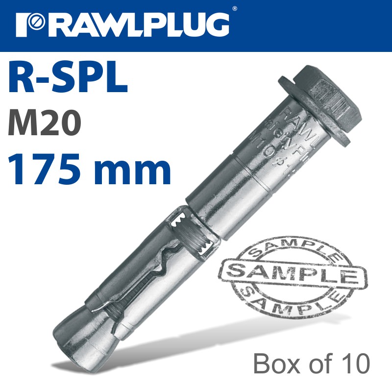 R-spl safety plus - loose bolt 20x175mm x10 per box(RAW R-SPL-20175-30)