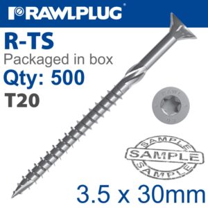 Torx t20 chipboard screw 3.5x30mm x500-box(RAW R-TS-3530)