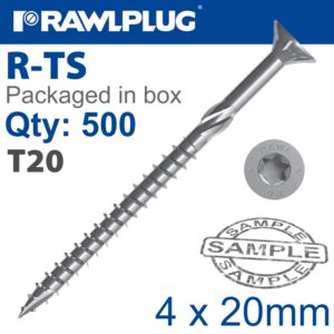 Torx t20 chipboard screw 4.0x20mm x500-box(RAW R-TS-4020)