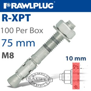 Throughbolt m8x75x11mm x100 -box(RAW R-XPT-08075-10)