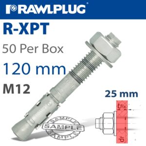 Throughbolt m12x120x25mm x50 -box(RAW R-XPT-12120-25)