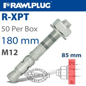 Throughbolt m12x180x85mm x50 -box(RAW R-XPT-12180-85)