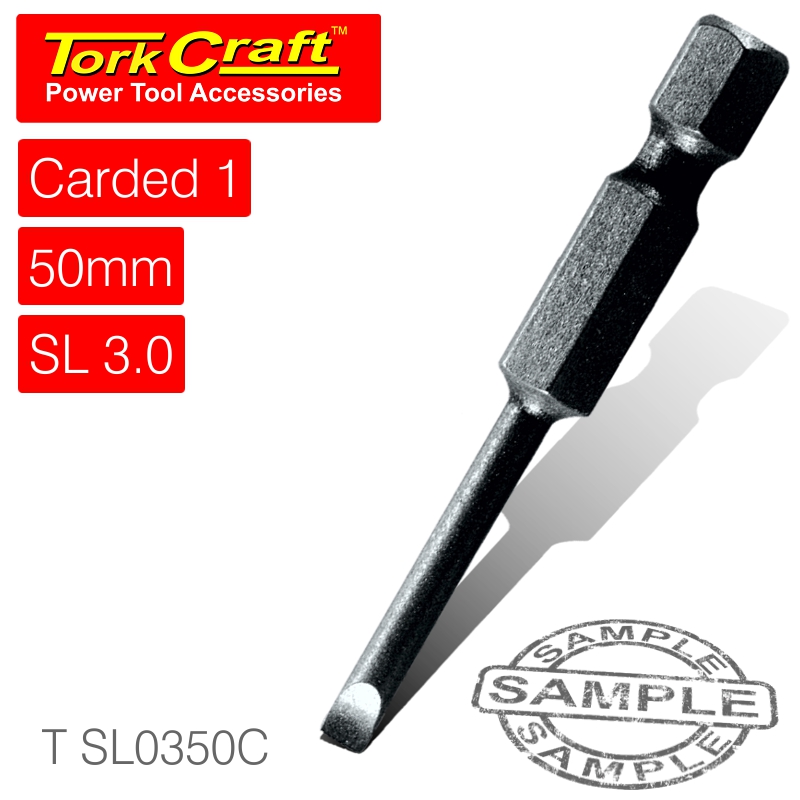 S/d power bit 3mmx50mm slotted 1/card(T SL0350C)