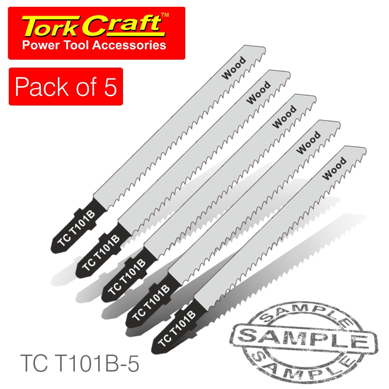 T-shank jigsaw blade for wood 2.5mm 10tpi 100mm 5pc(TC T101B-5)