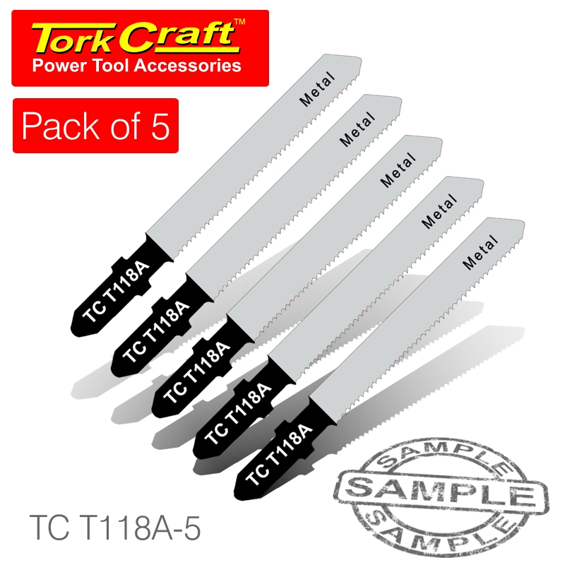 T-shank jigsaw blade for metal 1.2mm 21tpi 75mm 5pc(TC T118A-5)