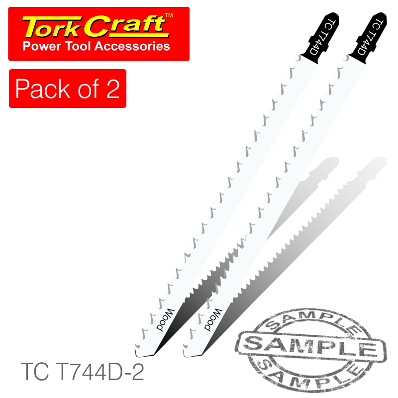 T-shank jigsaw blade for wood speed cutter 4mm 6tpi 180mm 2pc(TC T744D-2)