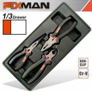 Fixman 3-pc pliers set (combination 8'ncutting 7.5' long nose 8')(FIX F1BT07)