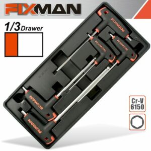 Fixman 5-pc l-handle hex keys w-ball head 3-4-5-6-8mm(FIX F1BT12)