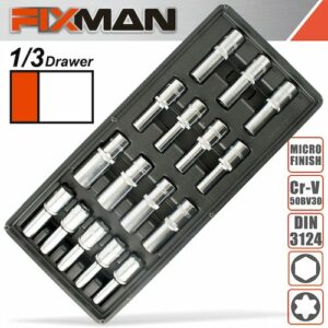 Fixman 16-pc 1/2' dr.deep sockets(FIX F1BT62)
