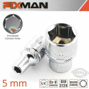 Fixman 1/4' drive hex socket 5mm(FIX H0103M)
