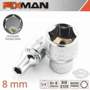 Fixman 1/4' drive hex socket 8mm(FIX H0107M)