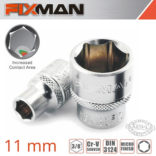 Fixman 3/8' drive hex socket 11mm(FIX H0204M)