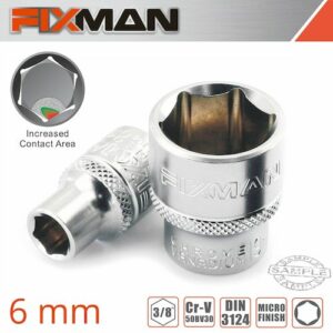 Fixman 3/8' drive hex socket 6mm(FIX H0218M)