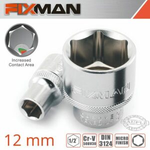 Fixman 1/2' drive hex socket 12mm x 21.8mm(FIX H0305M)