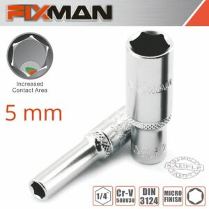 Fixman 1/4' dr deep socket 5mm(FIX H0402M)