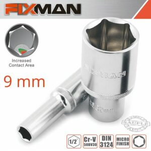 Fixman 1/2' dr deep socket 9mm(FIX H0602M)