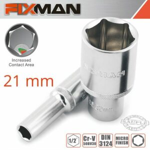 Fixman 1/2' dr deep socket 21mm(FIX H0613M)