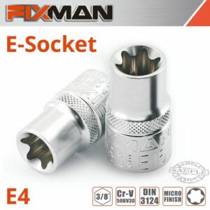 Fixman 3/8' drive e-socket 6 point e4(FIX H0801M)